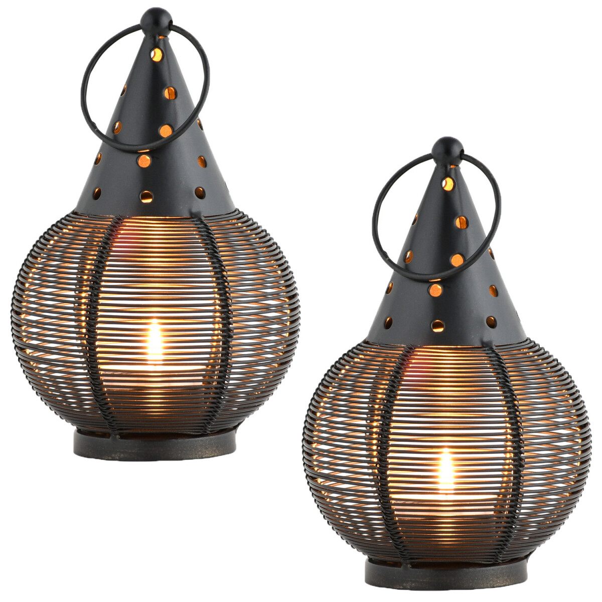 Set of 2 Gothic Decorative Lantern Tealight Holders for Balc