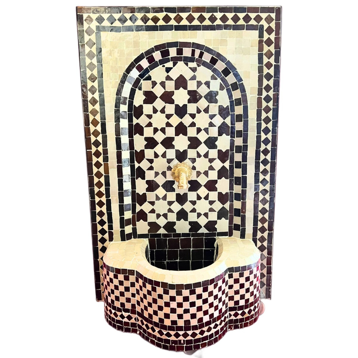 Moroccan Mosaic Garden Fountain, 87 cm | Boho Indoor Fountai