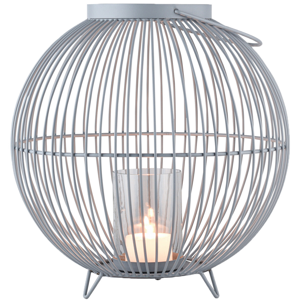Leya Large Gray Decorative Lantern, Teal box