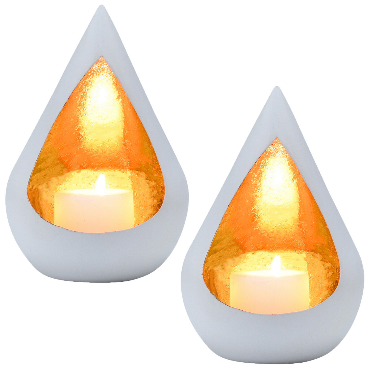 Set of 2 Boho Decorative Lantern Tealight Holders Timur Whit