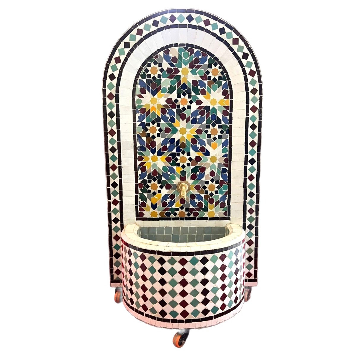 Moroccan Mosaic Garden Fountain 120 cm | Boho Indoor Fountai