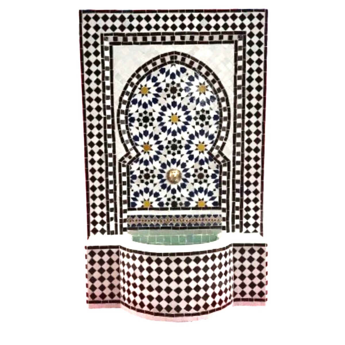Moroccan Mosaic Garden Fountain, 128 cm | Boho Indoor Founta