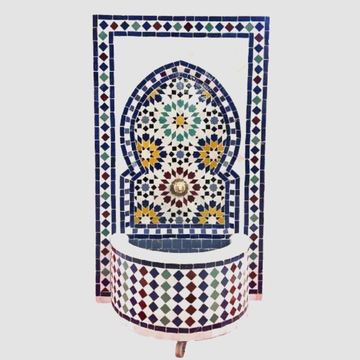Moroccan Mosaic Garden Fountain, 106 cm | Boho Indoor Founta