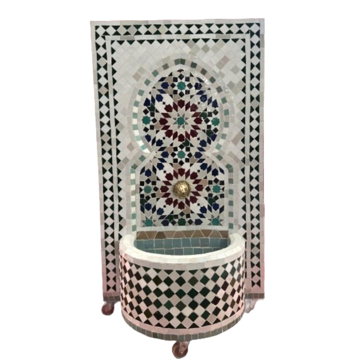 Moroccan Mosaic Garden Fountain, 107 cm | Boho Indoor Founta