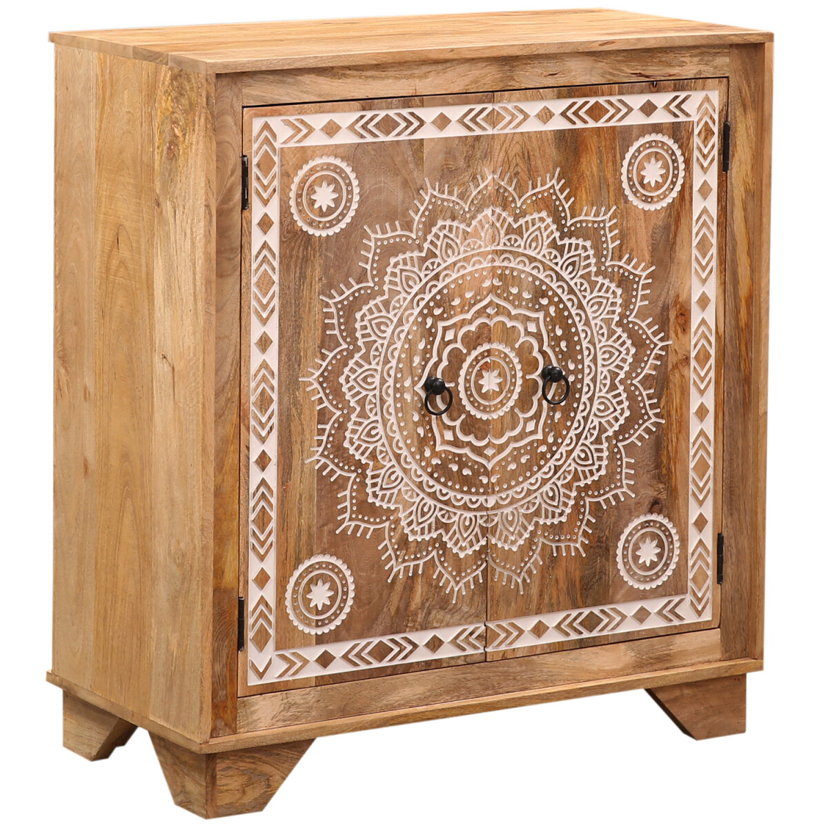 Boho Chest of Drawers for the Living Room, Wood, Brown and W