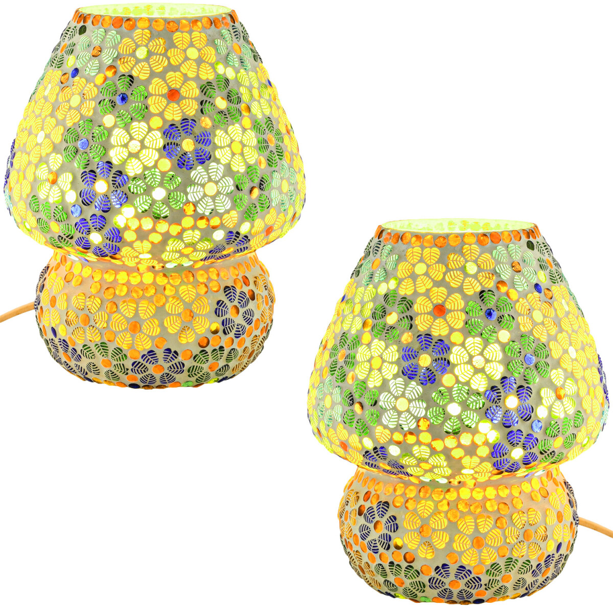 Set of 2 Boho Decorative Table Lamps / Bedside Lamps with Sh