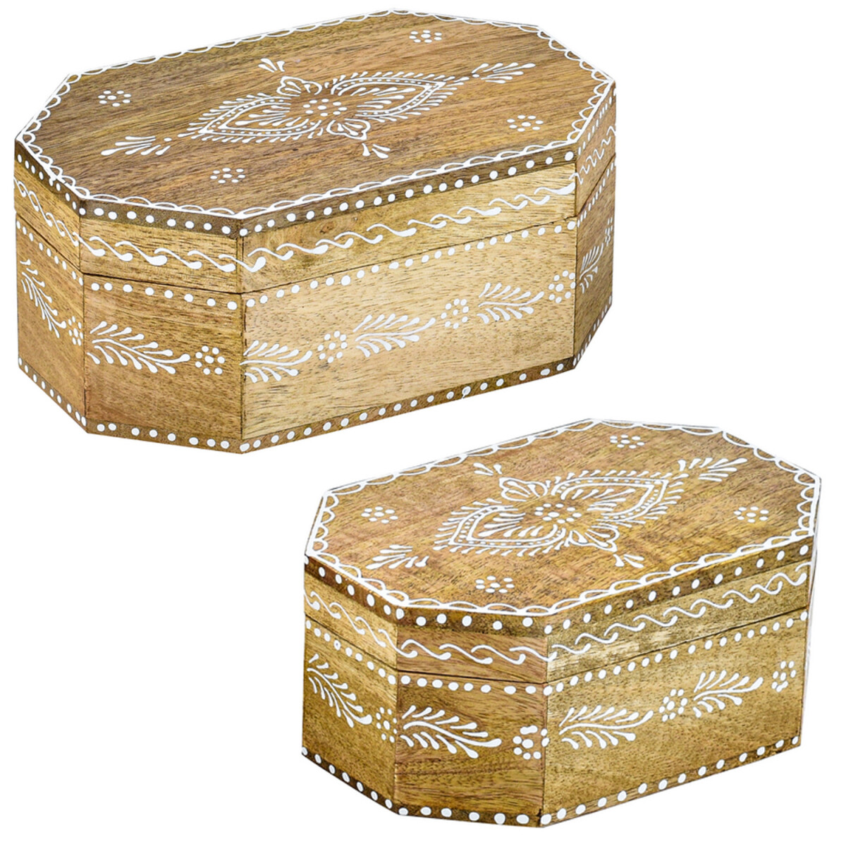 Set of 2 Boho Decorative Storage Boxes - Hajdar 1