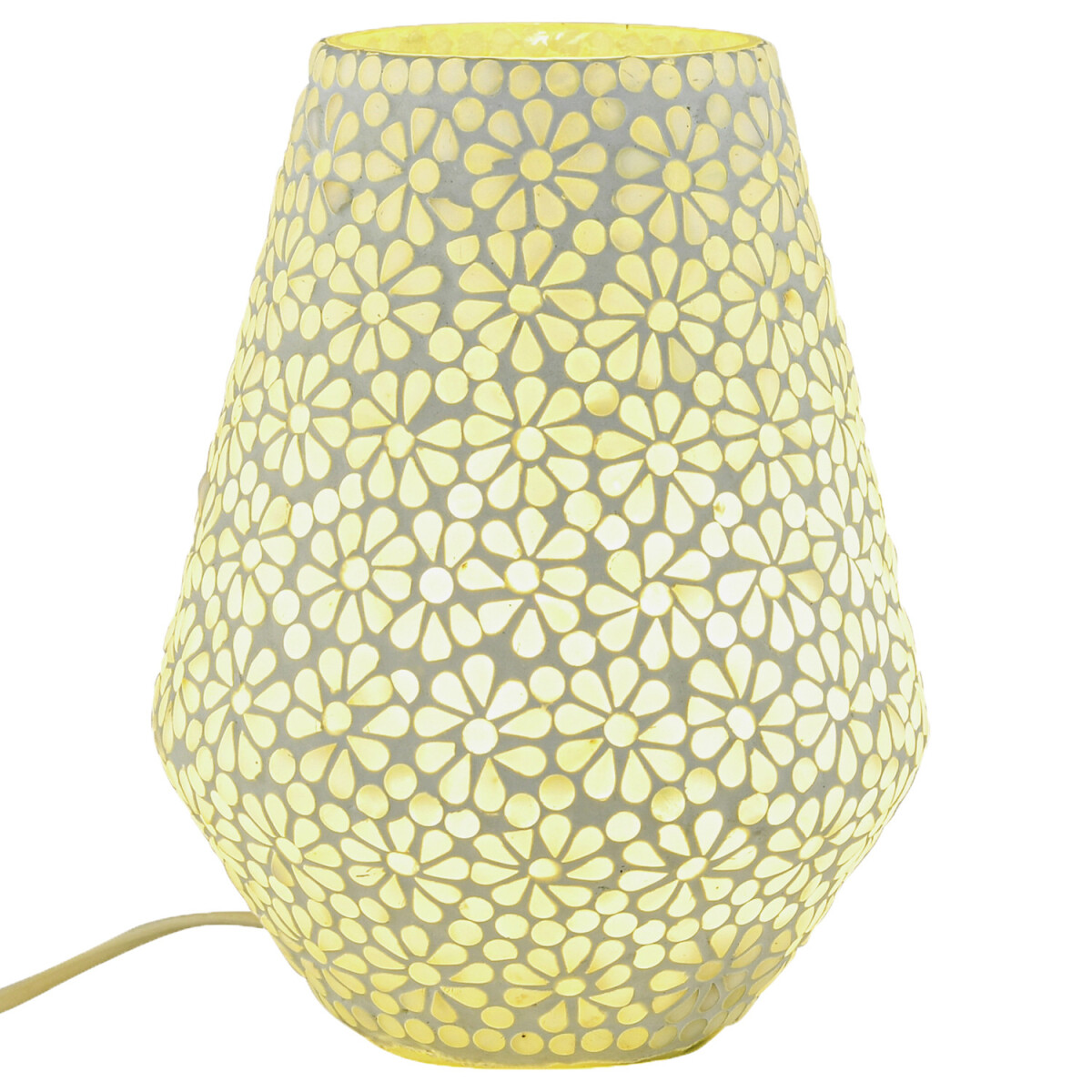 Boho Decorative Table Lamp, Glass Mosaic Ficus Night Lamp -1