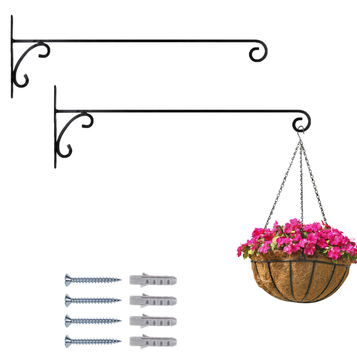Set of 2 wall hooks for hanging flower baskets – Tarmo