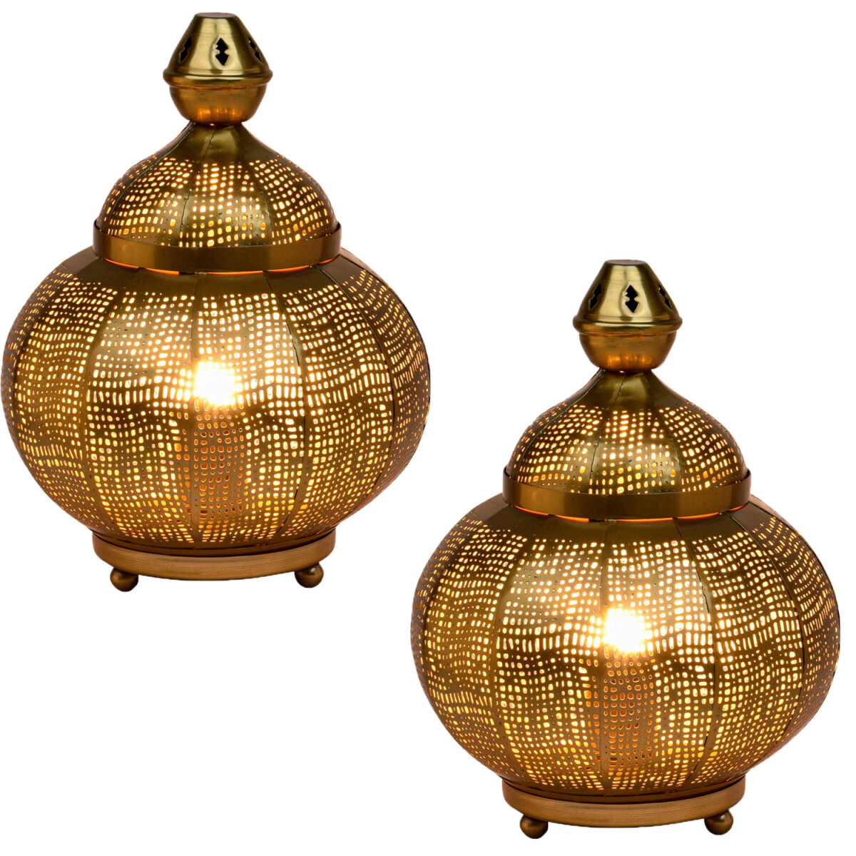 Set of 2 Oriental Decorative Table Lamps / Bedside Lamps - J