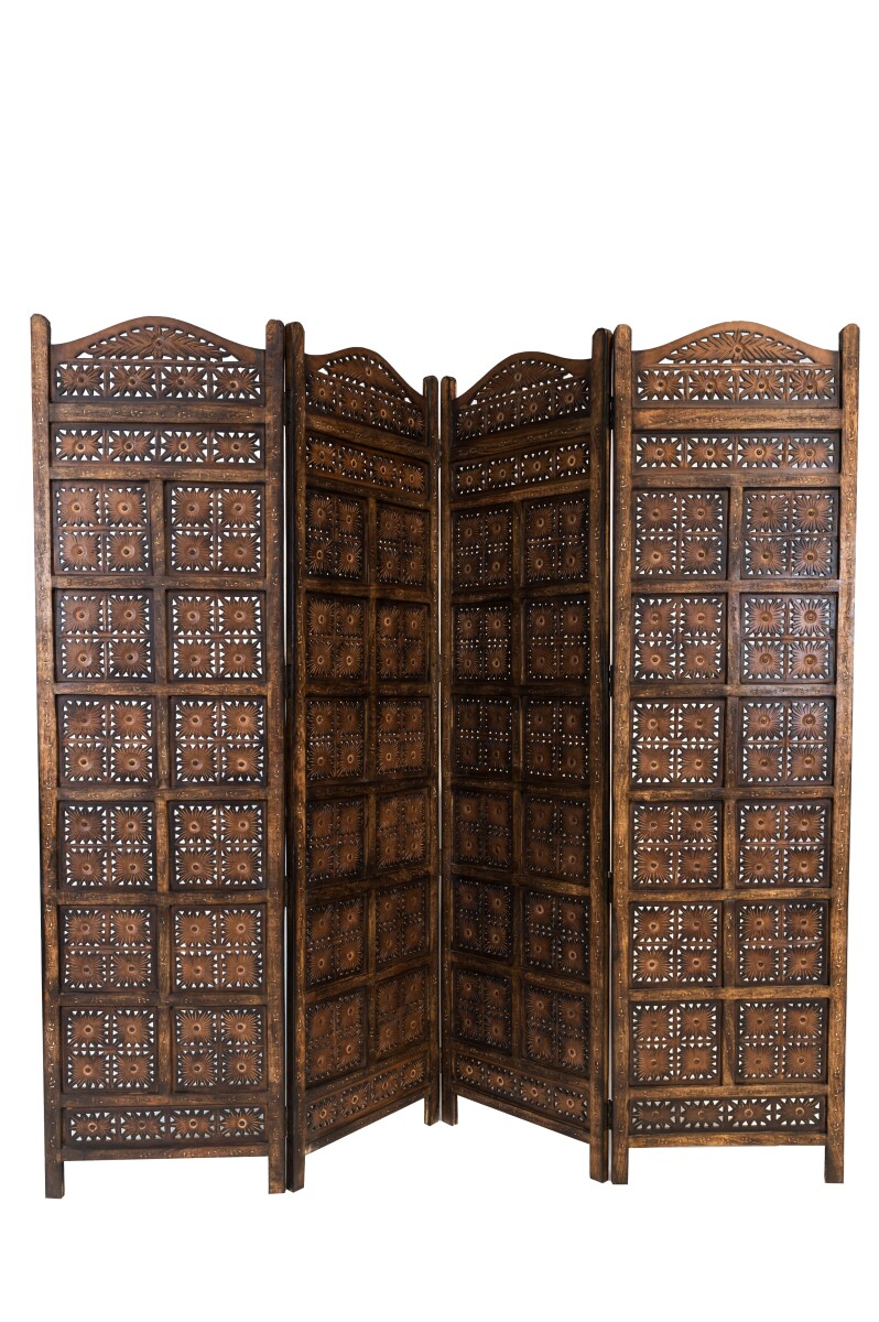Kamala Wooden Handcrafted Oriental Room Divider, 200 cm