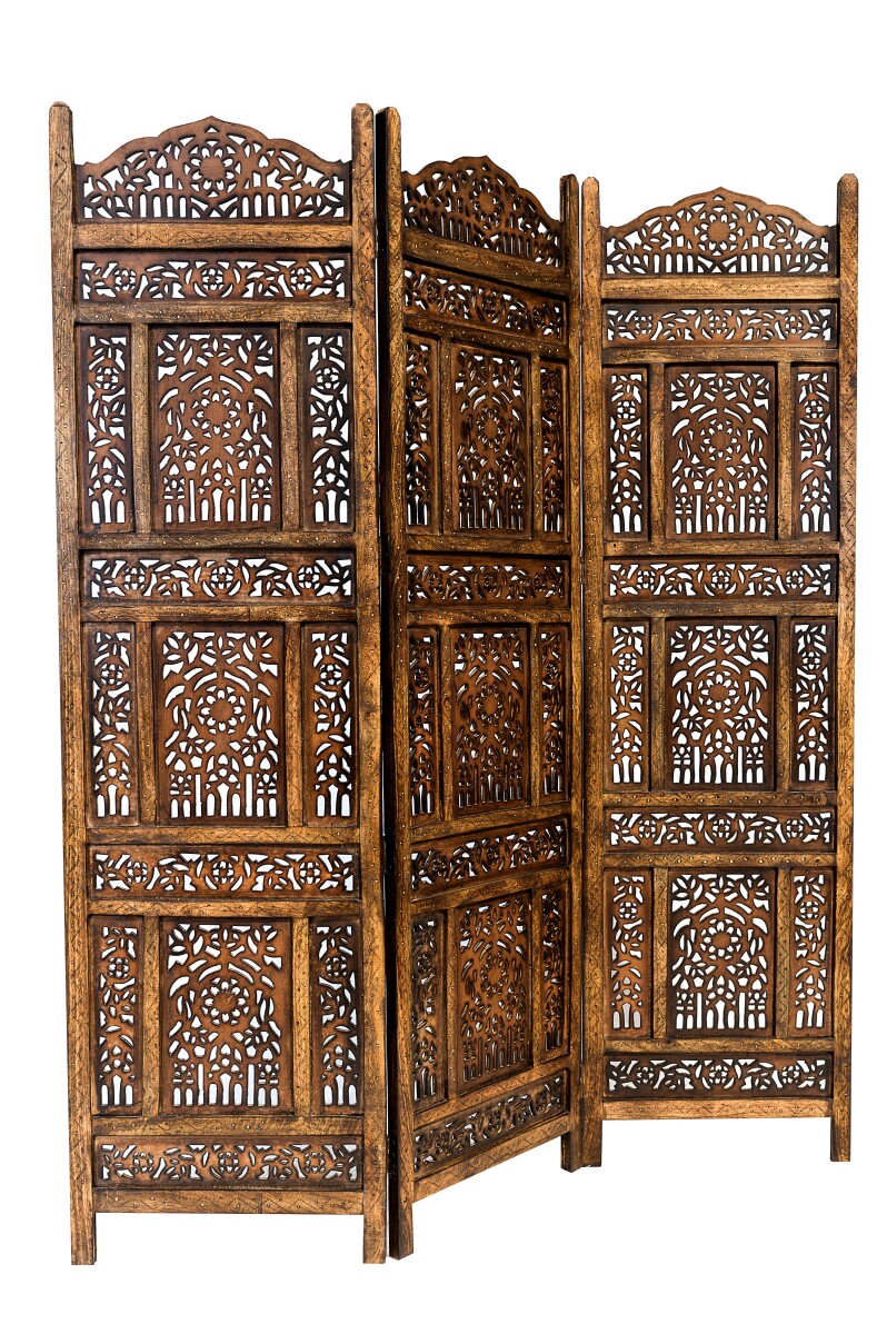 Wooden folding screen from India by Abhi box