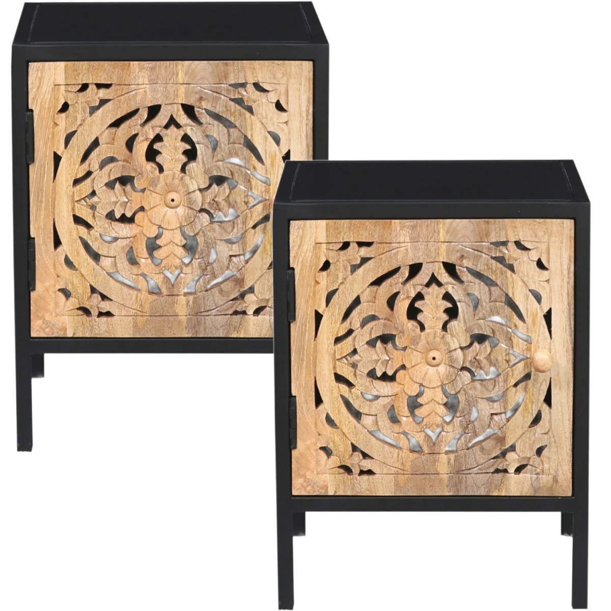 Set of 2 Moroccan-style side tables, nightstands, or bedside