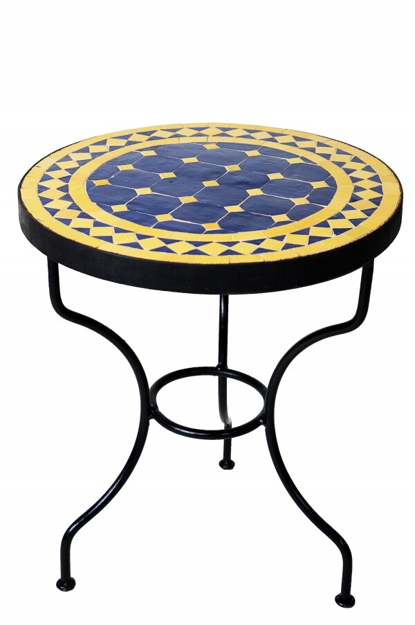 Marrakech Blue and Yellow Mosaic Table | box
