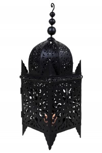 Moroccan Garden Lantern "Frane" in Black Metal,...