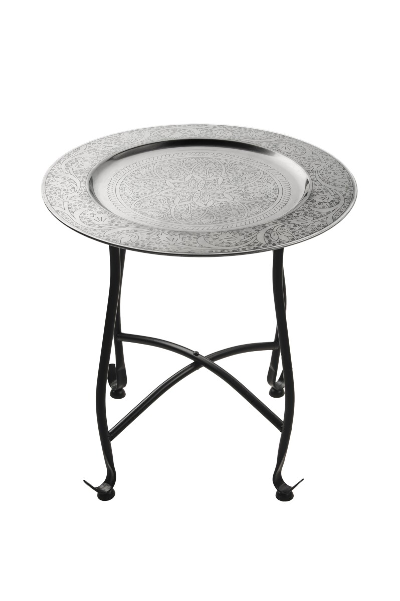 Oriental Decorative Side Table, Folding Table, Sule Silver, 