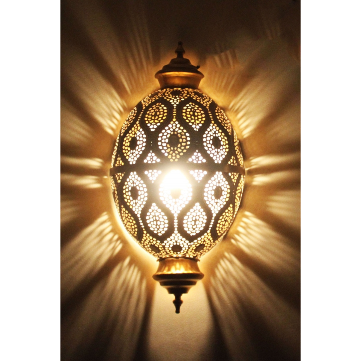 Afzal Wall Lamp, Antique Gold Metal, Mor box