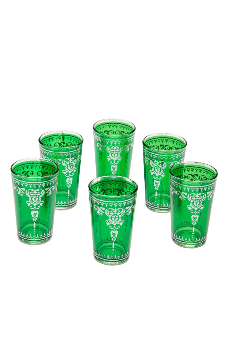 6 Orient Tea Glasses, Andalous Green - Set of 6