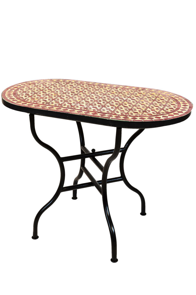 Moroccan Mosaic Table Albaicin Beige Bordeaux 100x60cm | Han