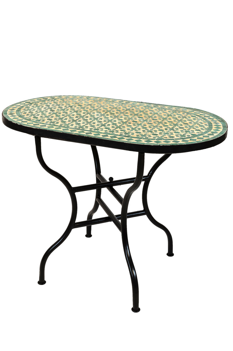 Moroccan Mosaic Table, Albaicin Beige and Green, 100x60cm | 