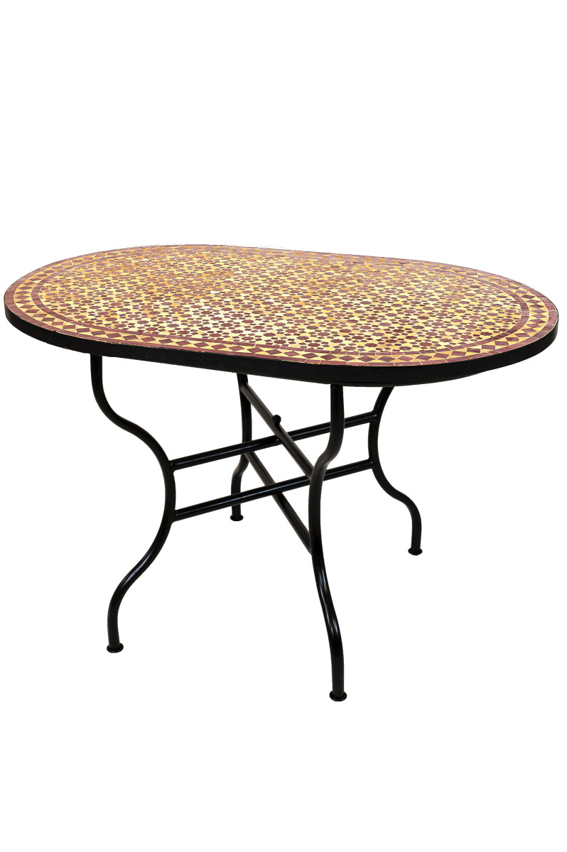Moroccan Mosaic Table Albaicin Beige Bordeaux 120x80cm | Han