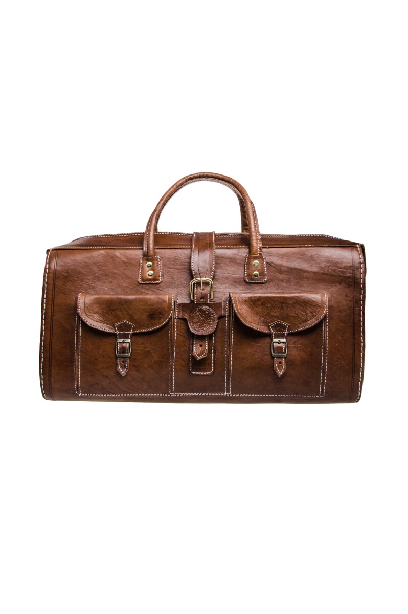 Moroccan Leather Travel Bag Safara - Large