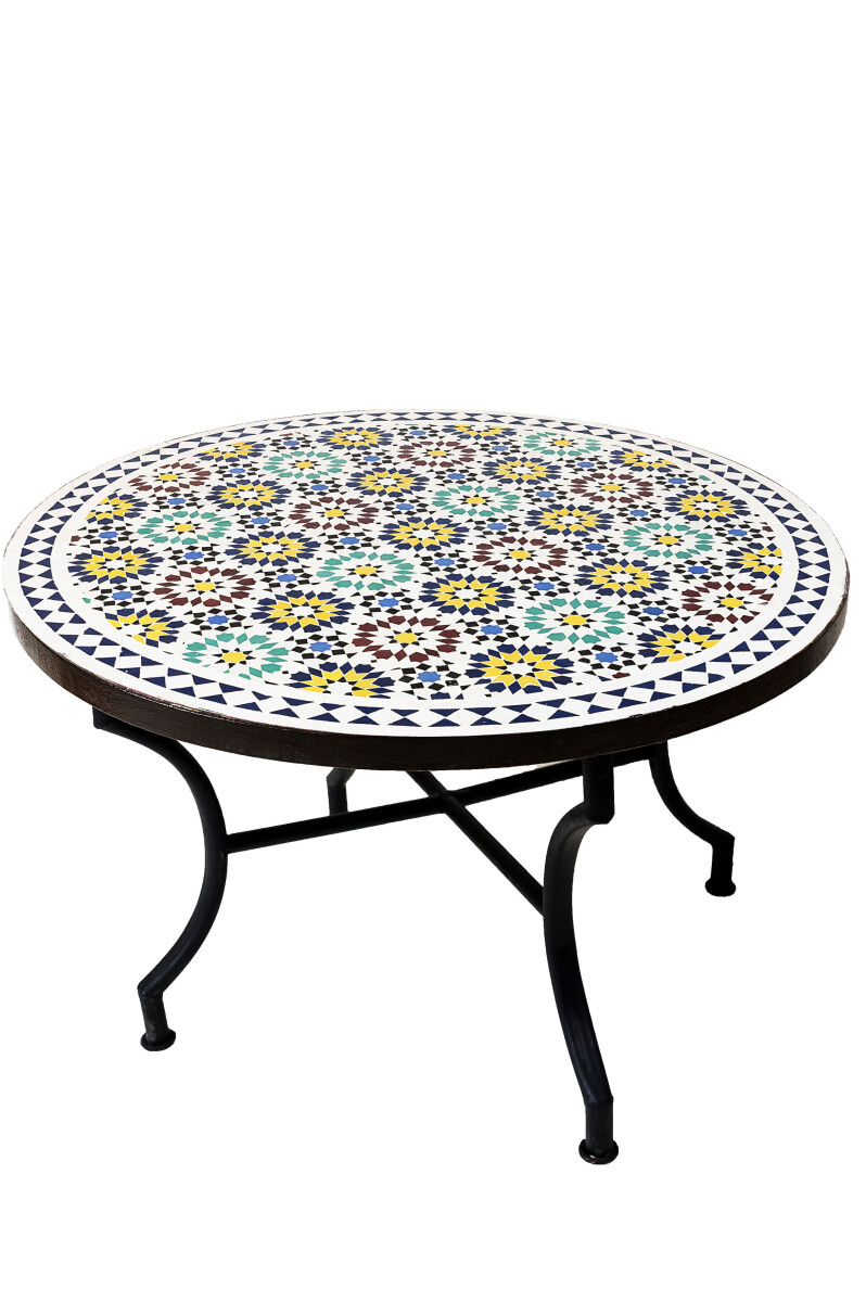 Albaicin Multicolored Moroccan Mosaic Table, 100 cm diameter