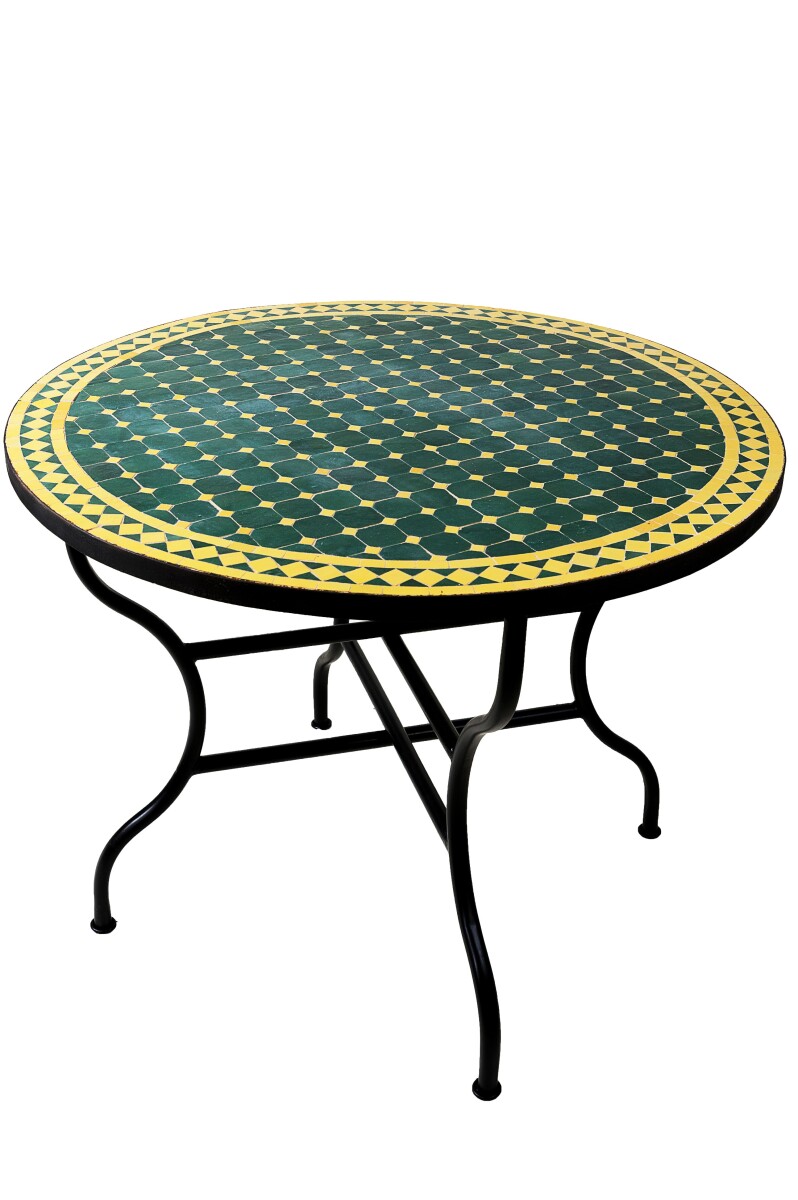 Moroccan Mosaic Table, Marrakech Green a box