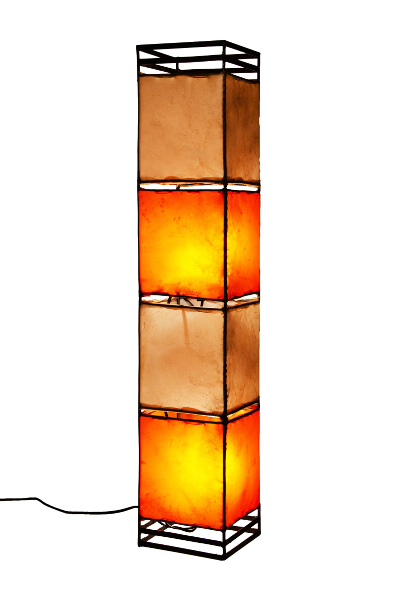 Kaya Moroccan Floor Lamp, Beige and Orange, 95 cm
