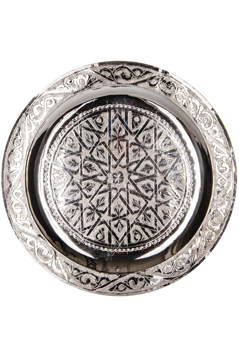 Mehdia Silver-Colored Oriental Tray, 25  box