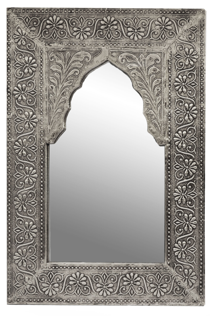 Oriental Vintage Mirror Malik Decorative Silver - 42 cm -