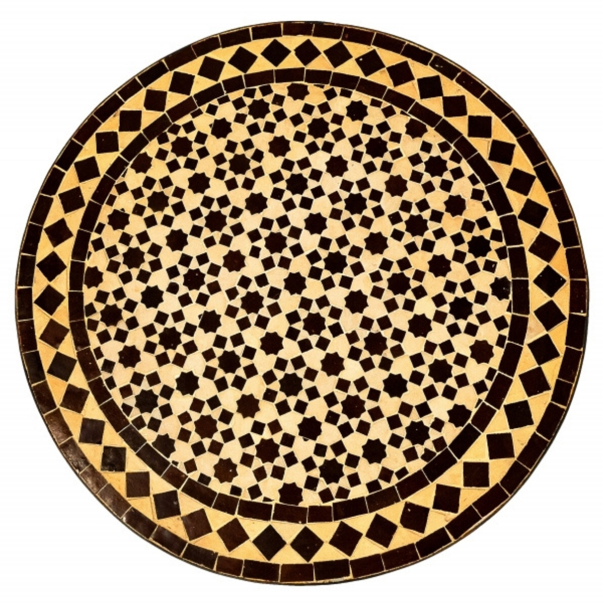 Moroccan Mosaic Tile Albaicin Natural Brown, 60 cm diameter