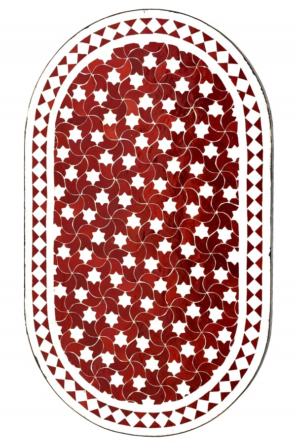 Moroccan mosaic tile, Estrella Bordeaux/ box