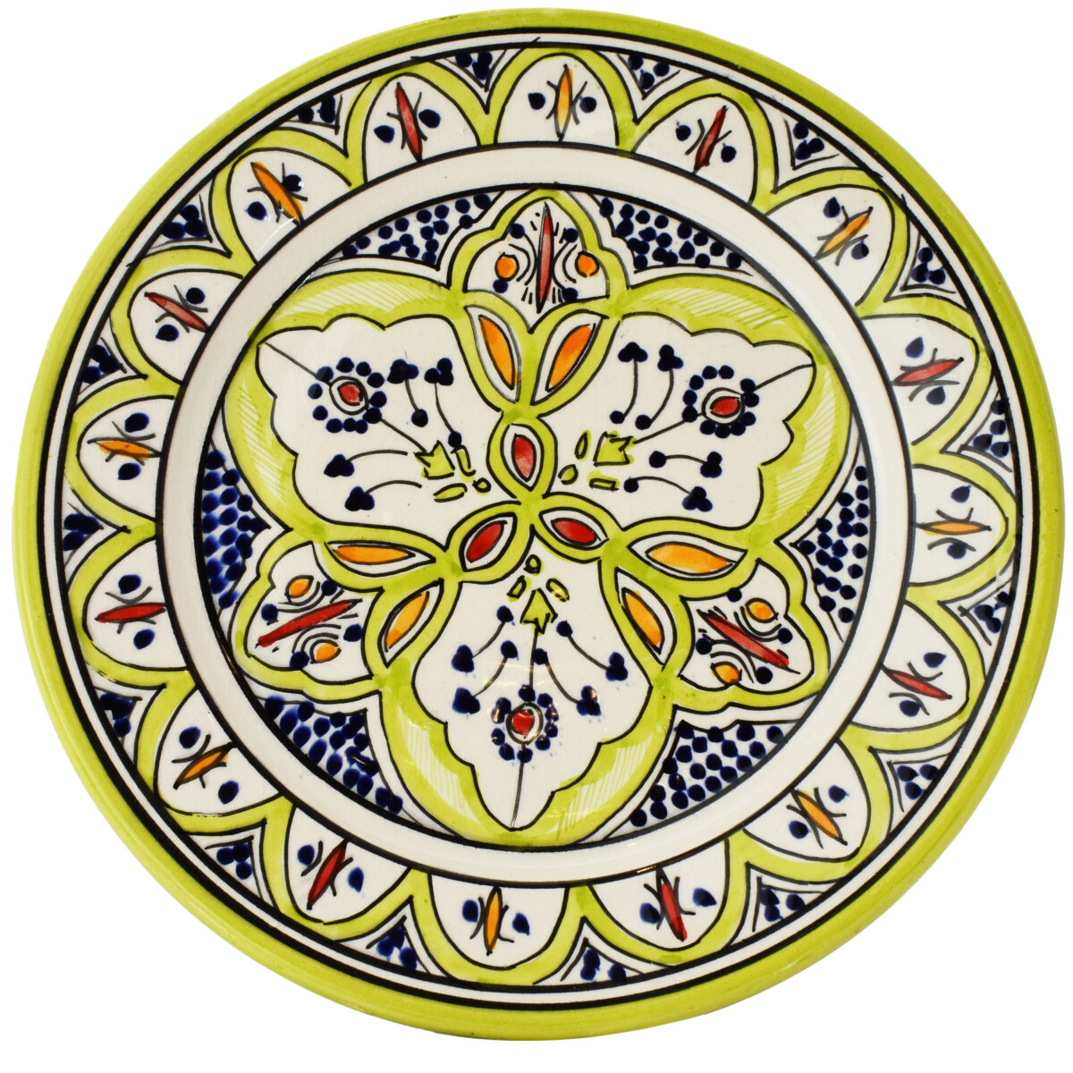 Achraf Mediterranean Ceramic Plate, Green