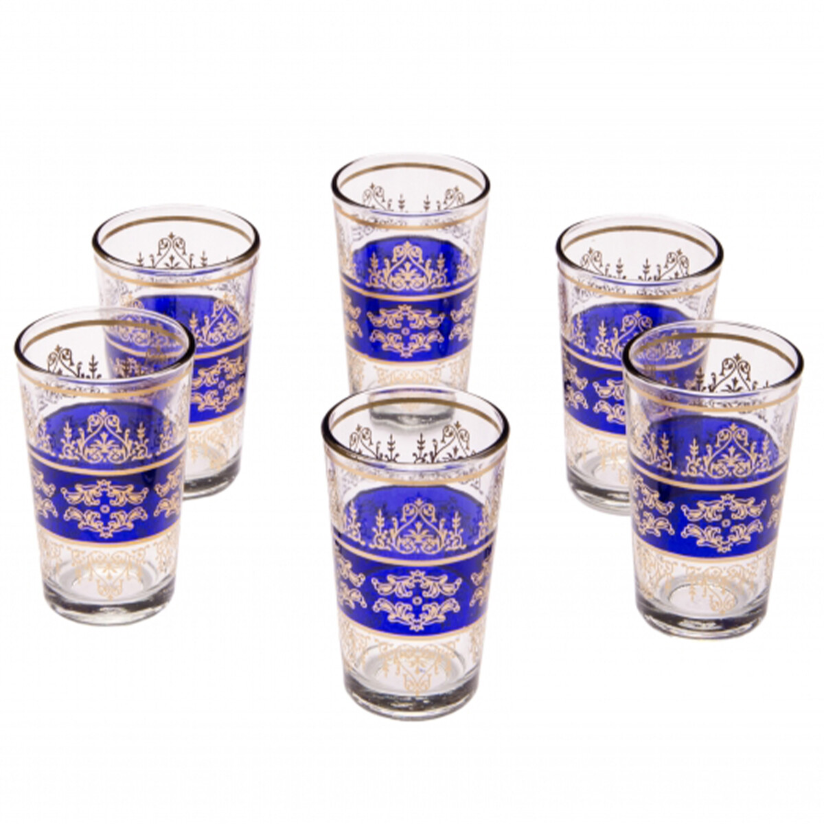 6x Orient Tea Glasses, Marrakech Blue - Set of 6