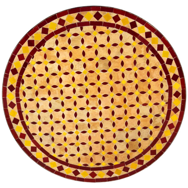 Beige, burgundy, and yellow